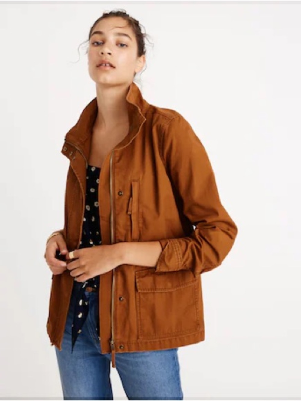 Madewell Rust Orange Passage Utility Jacket